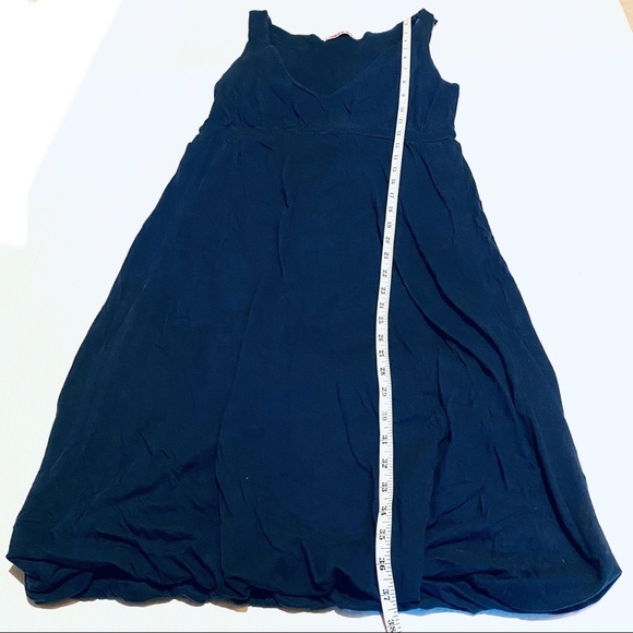 Velvet by Graham & Spencer Bubble Hem Navy Blue V-Neck Cotton Dress Women's S - Picture 8 of 10